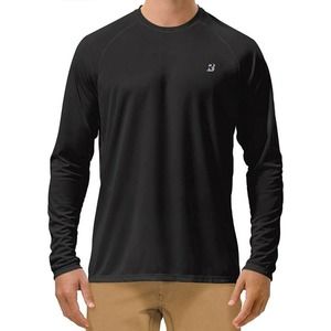 Roadbox UPF 50 Men Long Sleeve Shirt UV Sun Protection Fishing Size 3XL Black